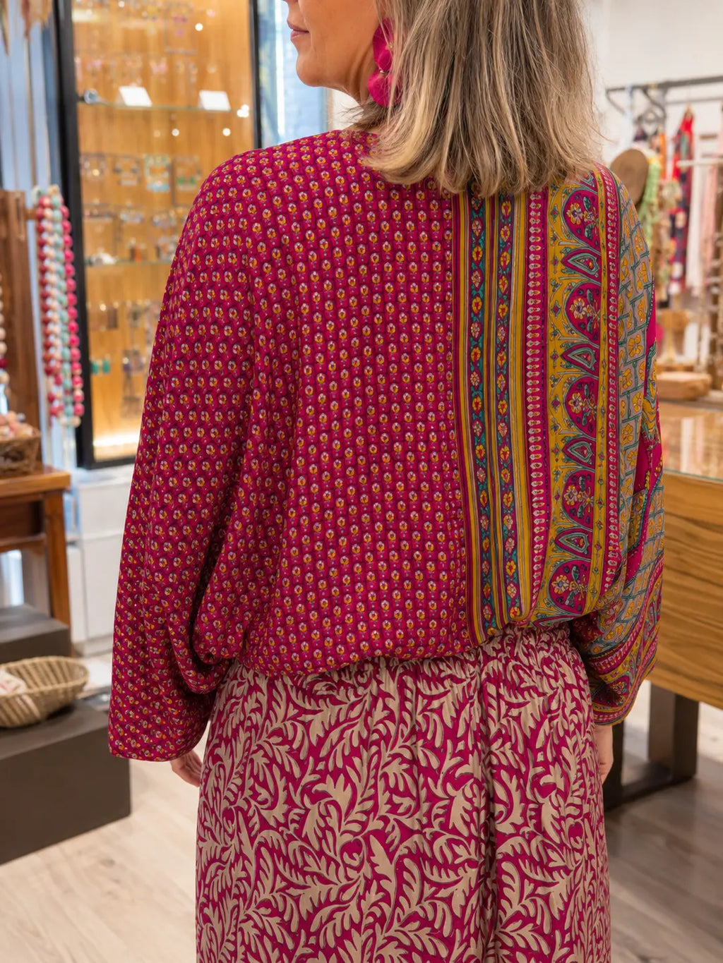 GraceFlow – Wide Sleeve Bohemian Midi Dress