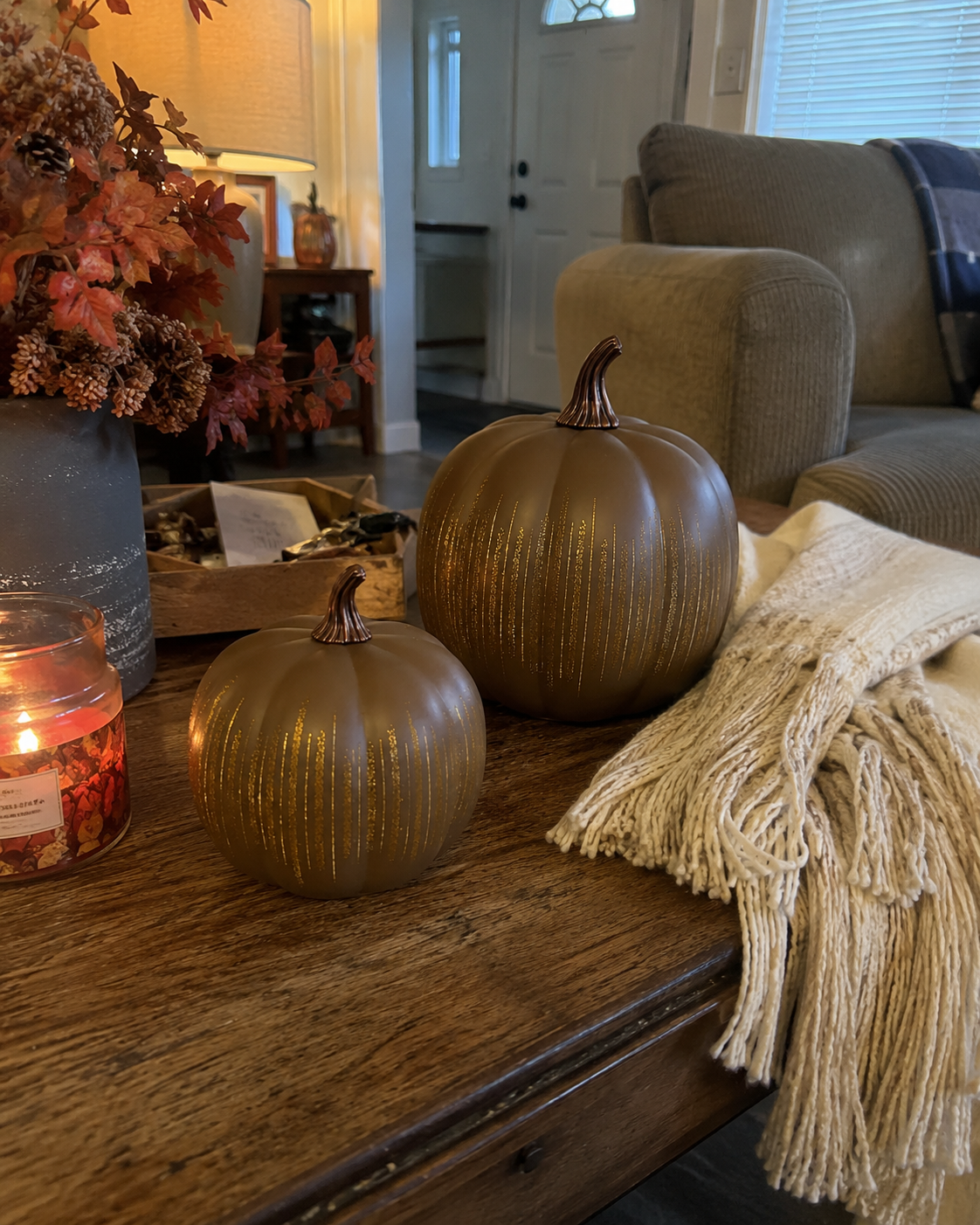 GlowHaven – Decorative Twinkling Glass Pumpkin Light