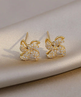 RadiantPetals – Sterling Silver Alloy Floral Drop Earrings