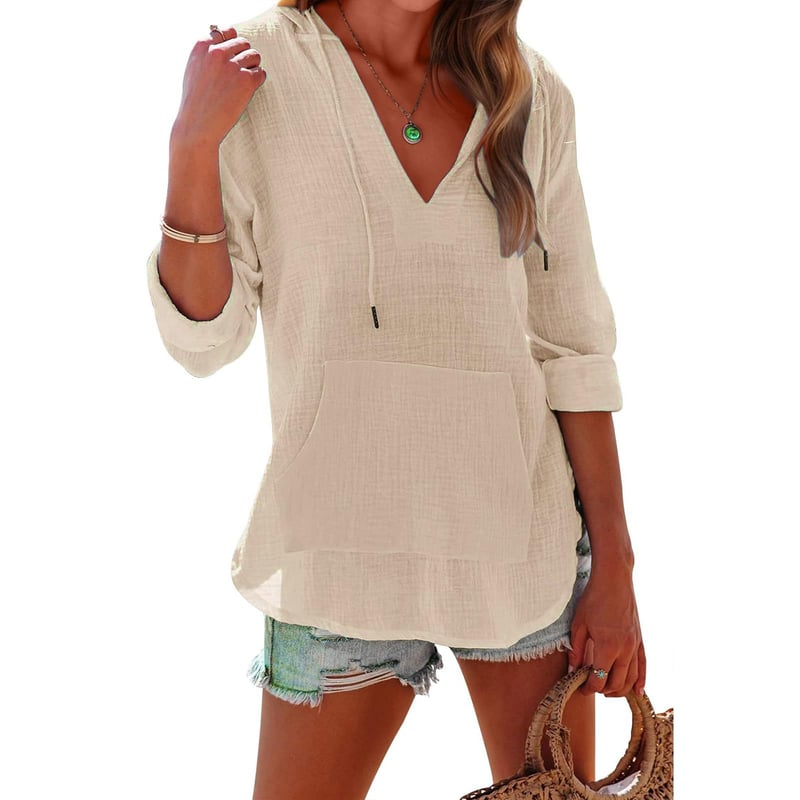 WaveLuxe - Oversized Hooded Cover Up Shirt