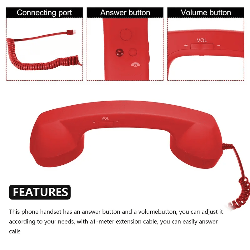 VintageTalk - Wired Retro Phone Handset