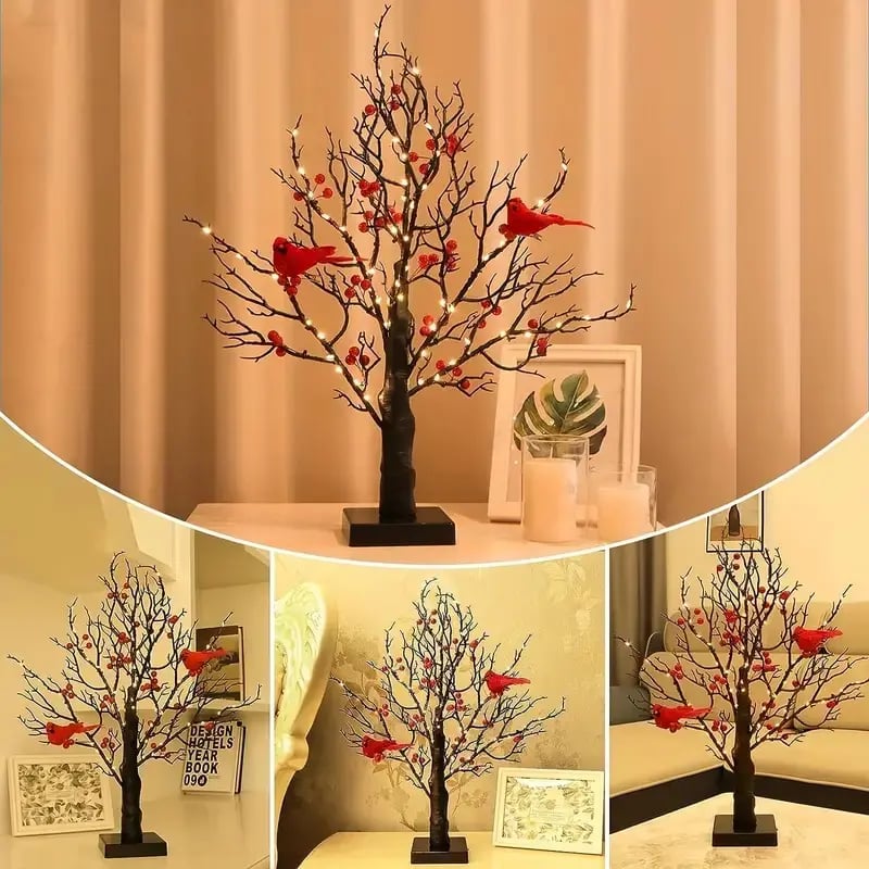 CardinalGlow – Vintage Lighted Holiday Tree Set