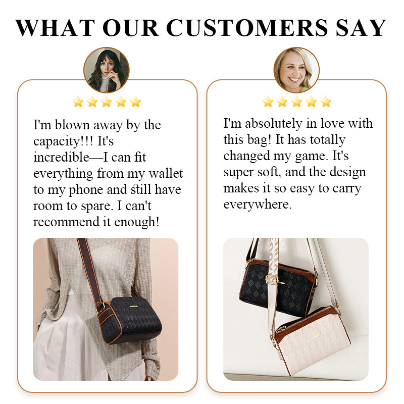 LuxeWeave – Fashion Diamond Pattern 3-Layer Crossbody Bag