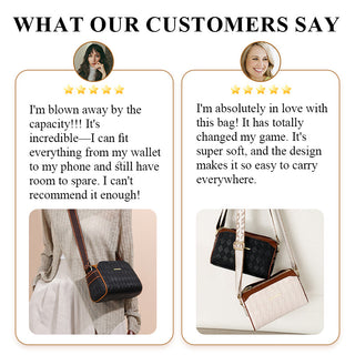 LuxeWeave – Fashion Diamond Pattern 3-Layer Crossbody Bag
