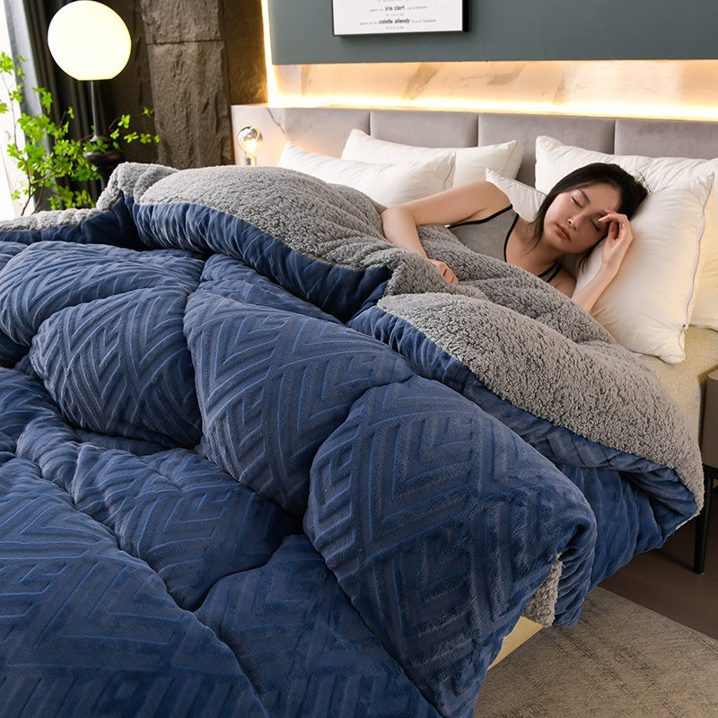 WarmHaven – Quilted Sherpa Winter Blanket