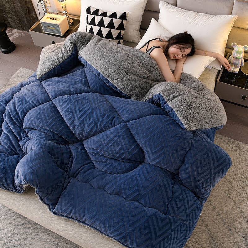 WarmHaven – Quilted Sherpa Winter Blanket
