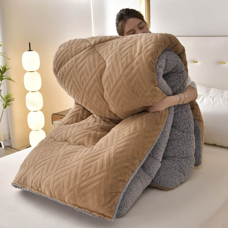 WarmHaven – Quilted Sherpa Winter Blanket