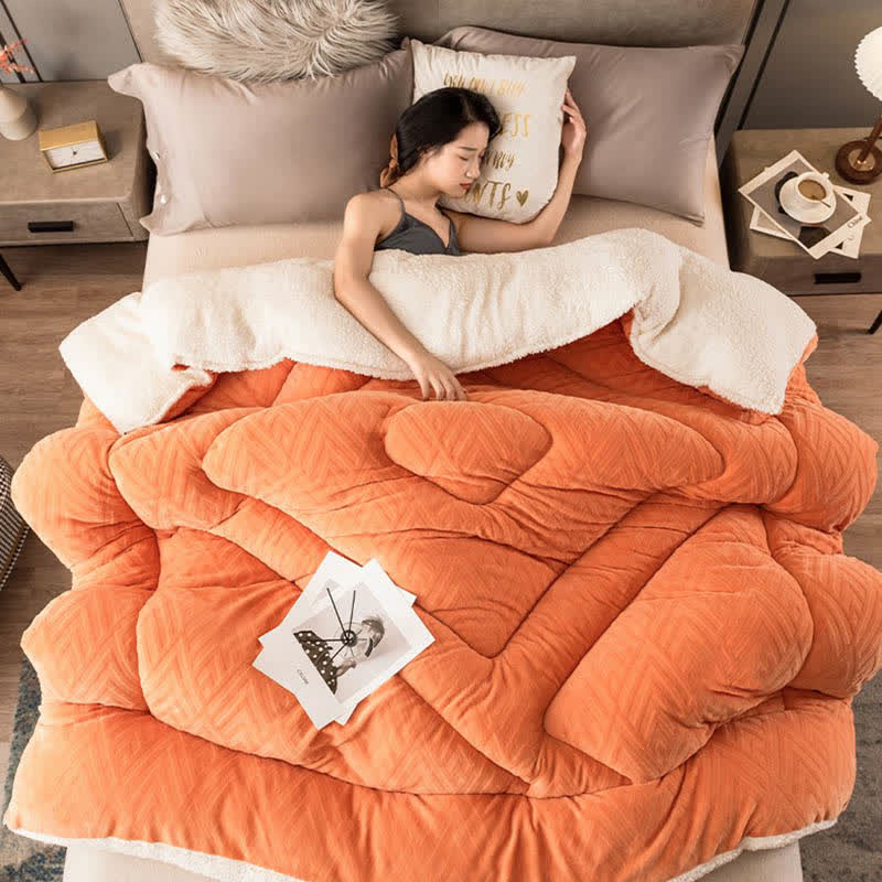 WarmHaven – Quilted Sherpa Winter Blanket