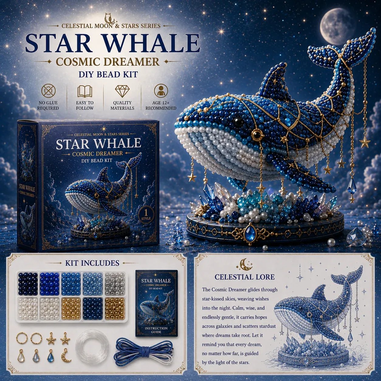 LunaCharm – Moon Cat Celestial DIY Bead Kit