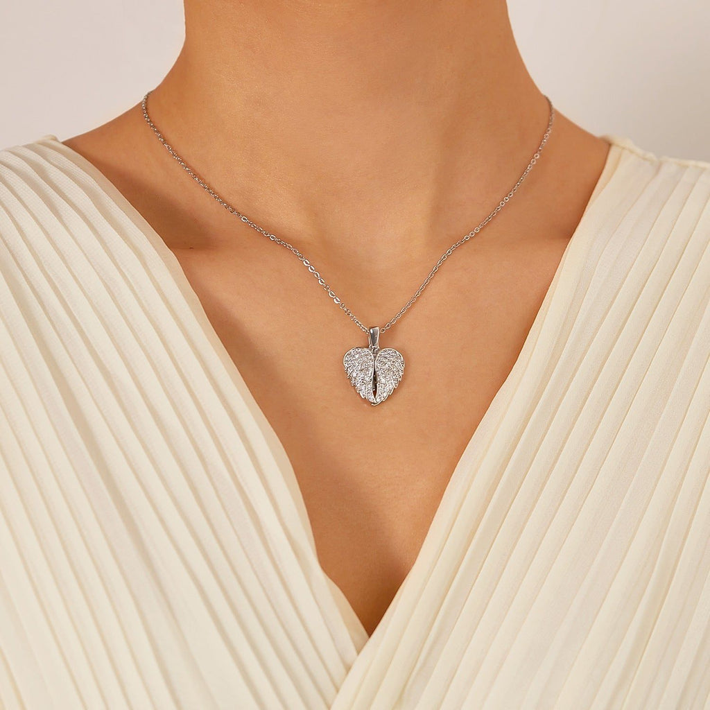 WingedEmbrace - Personalized Crystal Angel Necklace