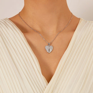 Eternal Guardian-Angel Wings Memorial Necklace with Hidden Name