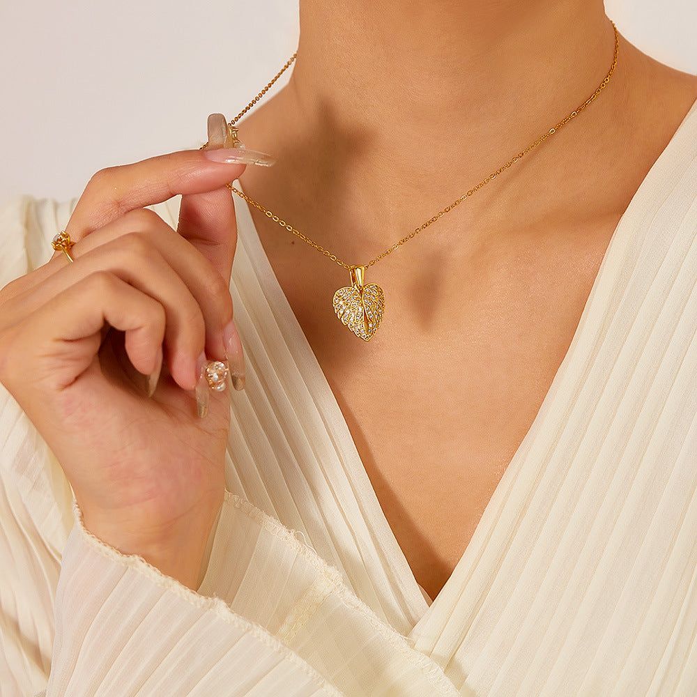 Eternal Guardian-Angel Wings Memorial Necklace with Hidden Name