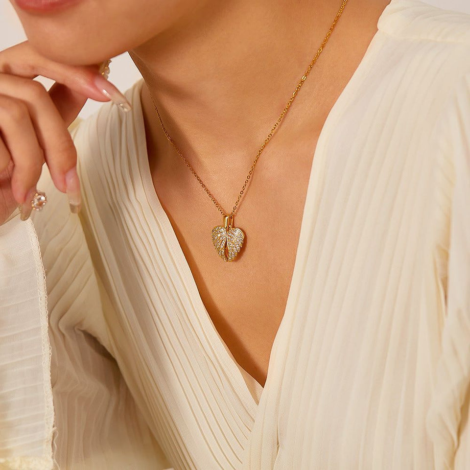 Eternal Guardian-Angel Wings Memorial Necklace with Hidden Name