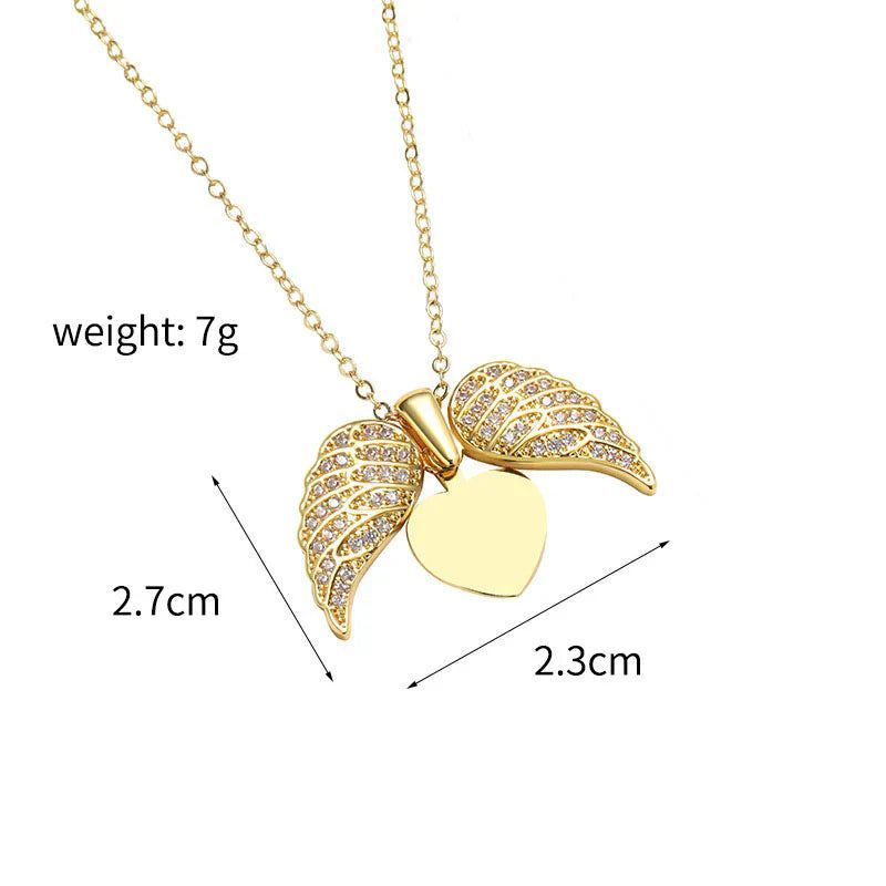 Eternal Guardian-Angel Wings Memorial Necklace with Hidden Name