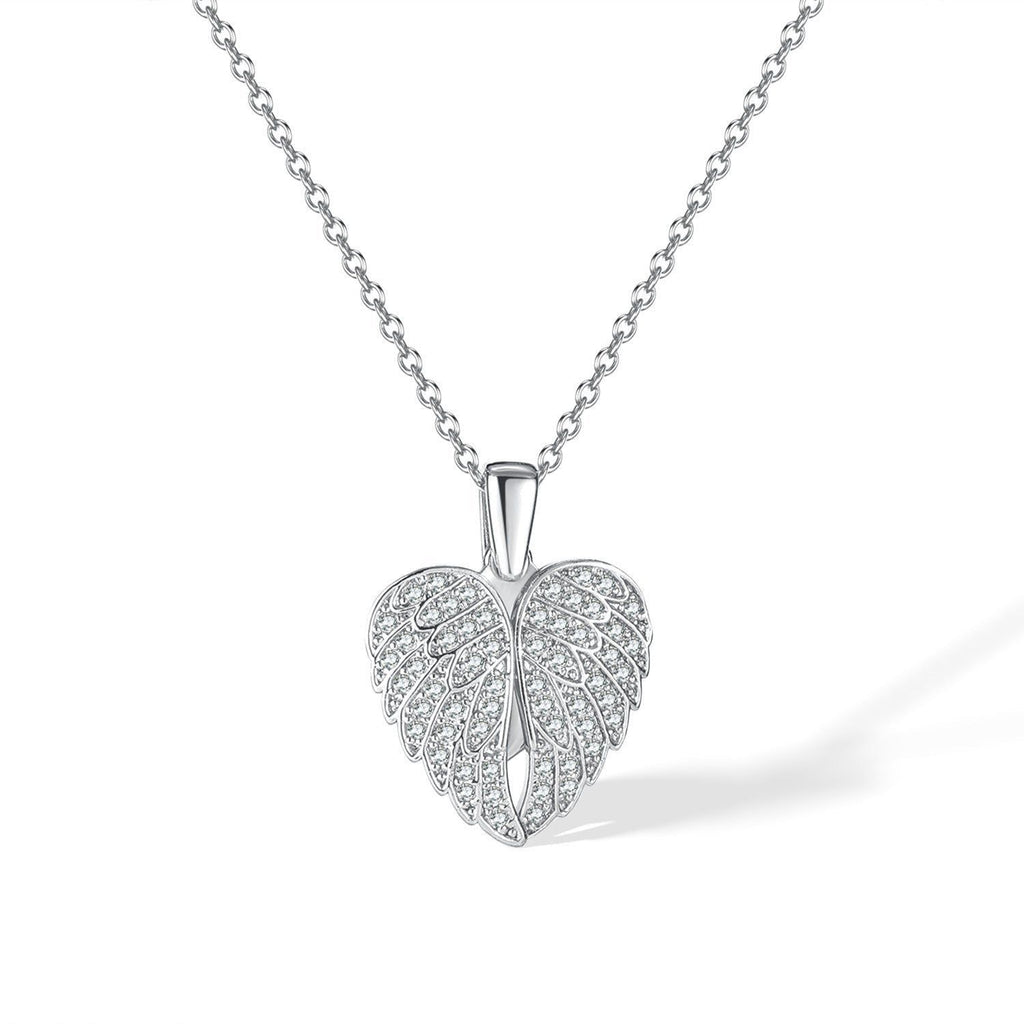 Eternal Guardian-Angel Wings Memorial Necklace with Hidden Name