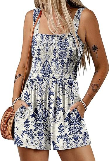 VeloraChic – Summer Square Neck Loose Casual Romper