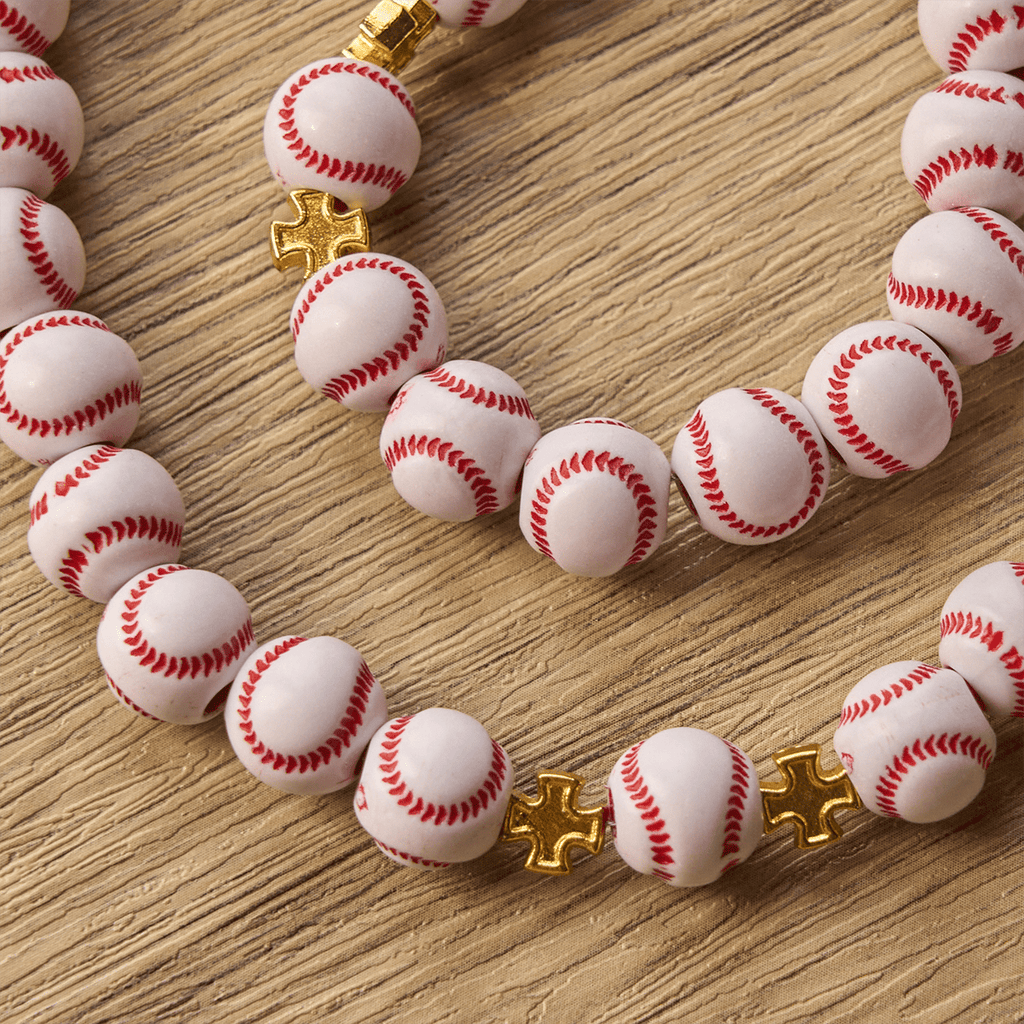 Christianartworkshop Blessed Miniature Baseball Beads Rosary with Golden Holy Chalice & Crucifix: Merge Faith and Sport - image 11