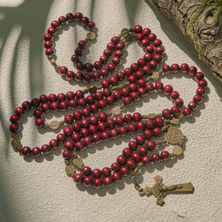 Christianartworkshop 15/20 Decade Olive Wood Rosary with St. Benedict, Crucifix & Waist Chain Design—Divine Devotion in Dual Use - image 12