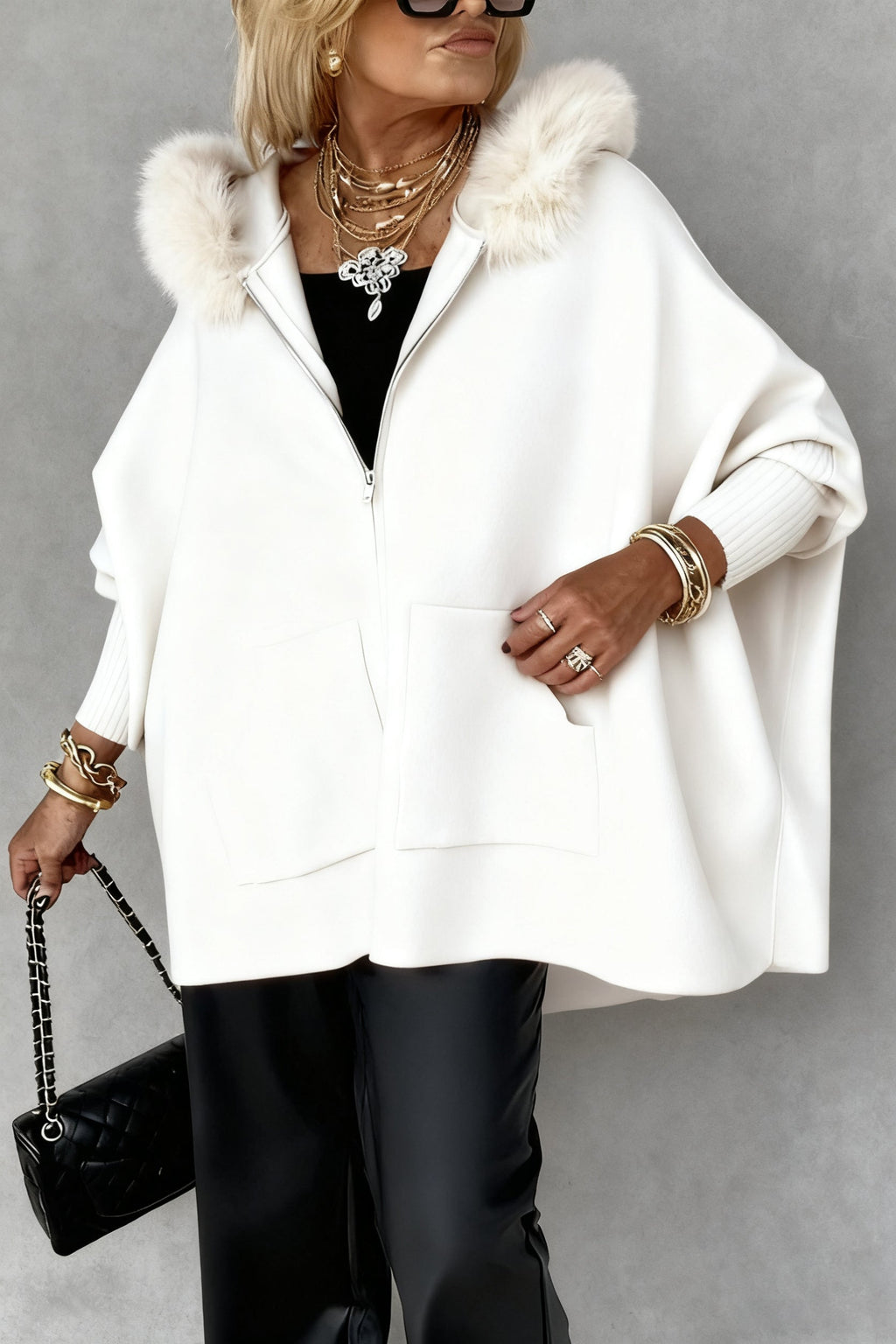 CozyCharm – Fur Collar Casual Jacket for Women