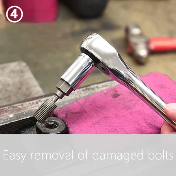 TorqueOut – Professional Broken Bolt Extractor Set - 10-Piece Screw Extractor Kit