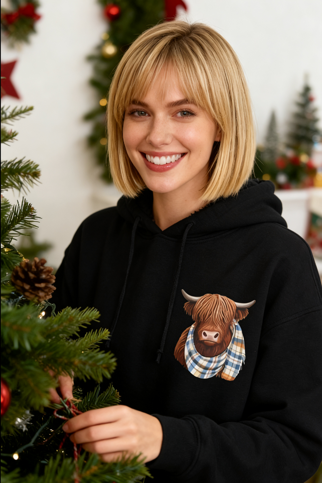 PlushPastures - Cow Print Hoodie