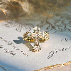 Christianartworkshop Central Cross Motif Ring with Cubic Zirconia Accents: Carry His Care in Daily Wear - image 9