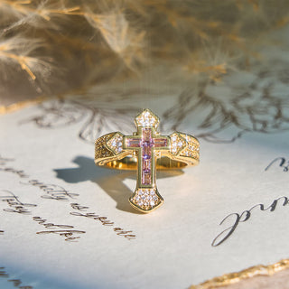 Christianartworkshop Central Cross Motif Ring with Cubic Zirconia Accents: Carry His Care in Daily Wear - image 3