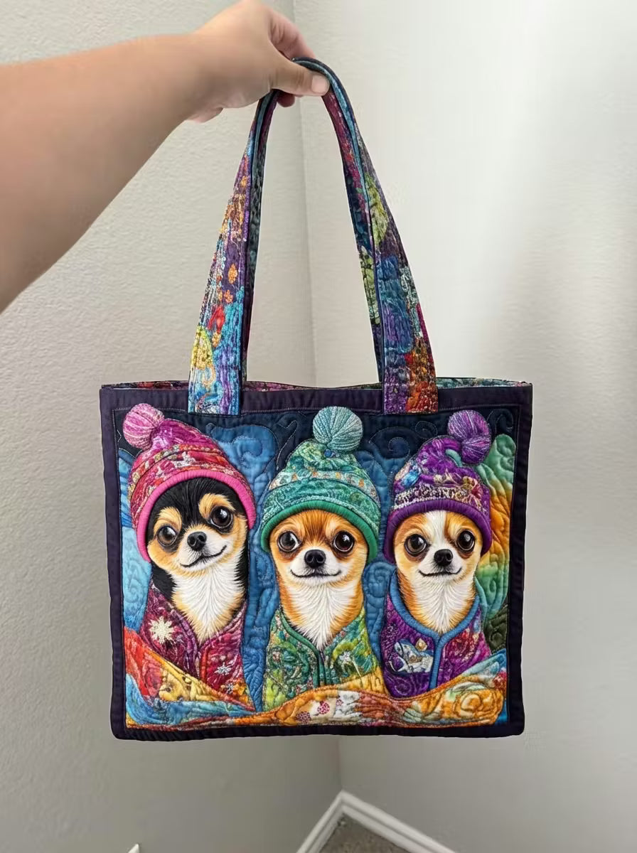 TinyPaws – Chihuahua Trio Quilted Handbag