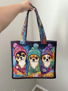 TinyPaws – Chihuahua Trio Quilted Handbag