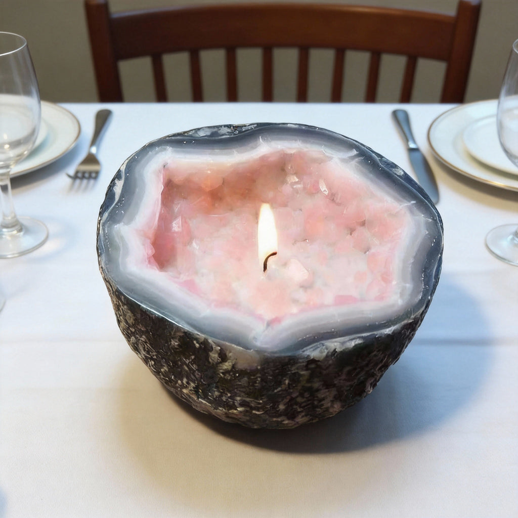 MysticGlow – Healing Mineral Crystal Candle Collection