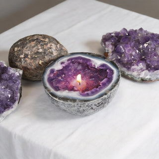 MysticGlow – Healing Mineral Crystal Candle Collection