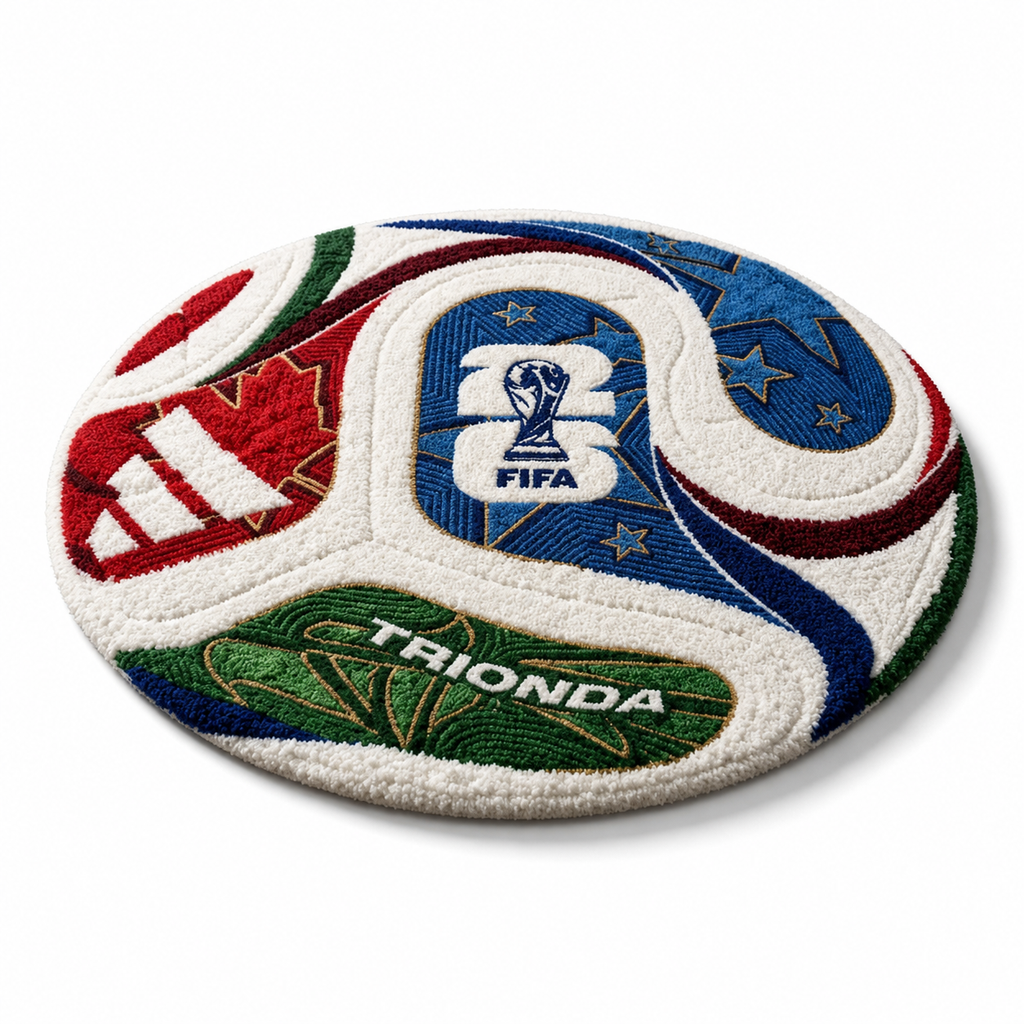 2026 World Cup Soccer Ball Round Tufted Rug