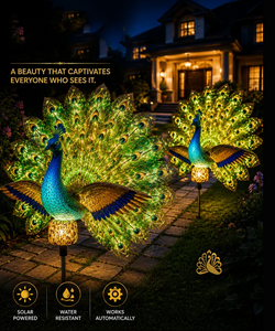GlowTail – Solar Peacock Light Sculpture