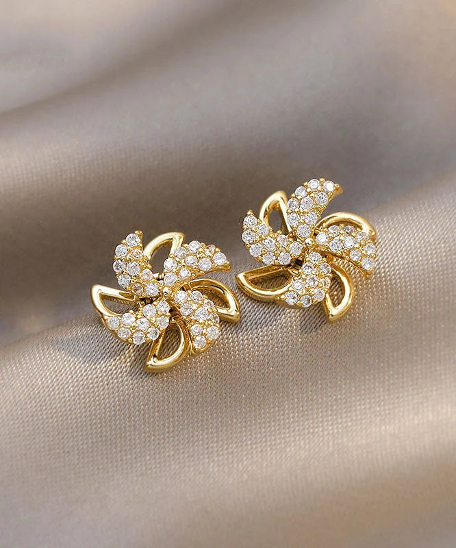 RadiantPetals – Sterling Silver Alloy Floral Drop Earrings