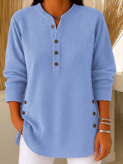EternaStyle – Cozy Solid Color Long Sleeve Pullover