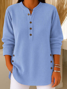 EternaStyle – Cozy Solid Color Long Sleeve Pullover