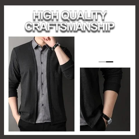GentLayer – Elegant Two Piece Shirt Collar Cardigan