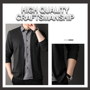GentLayer – Elegant Two Piece Shirt Collar Cardigan