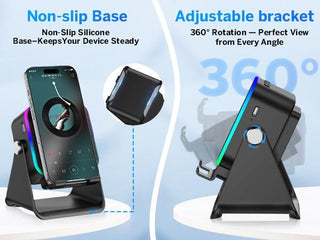 BeatBeam - Wireless Speaker, RGB Lights & Power Bank Stand