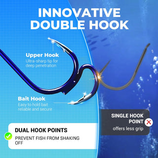 AquaStrike – Professional Barbed Double Fishing Hooks