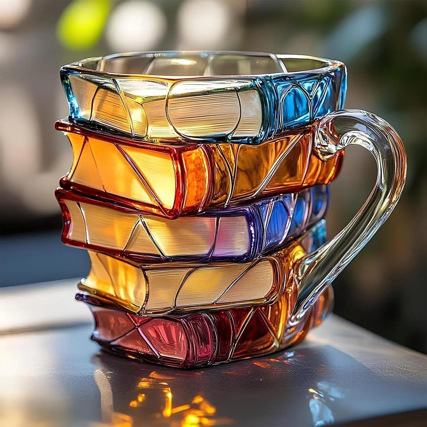 BookBlend – 3D Stacked Book Coffee Mug