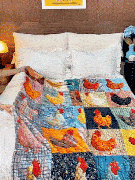 HenHaven – Vintage Chicken Flannel Blanket