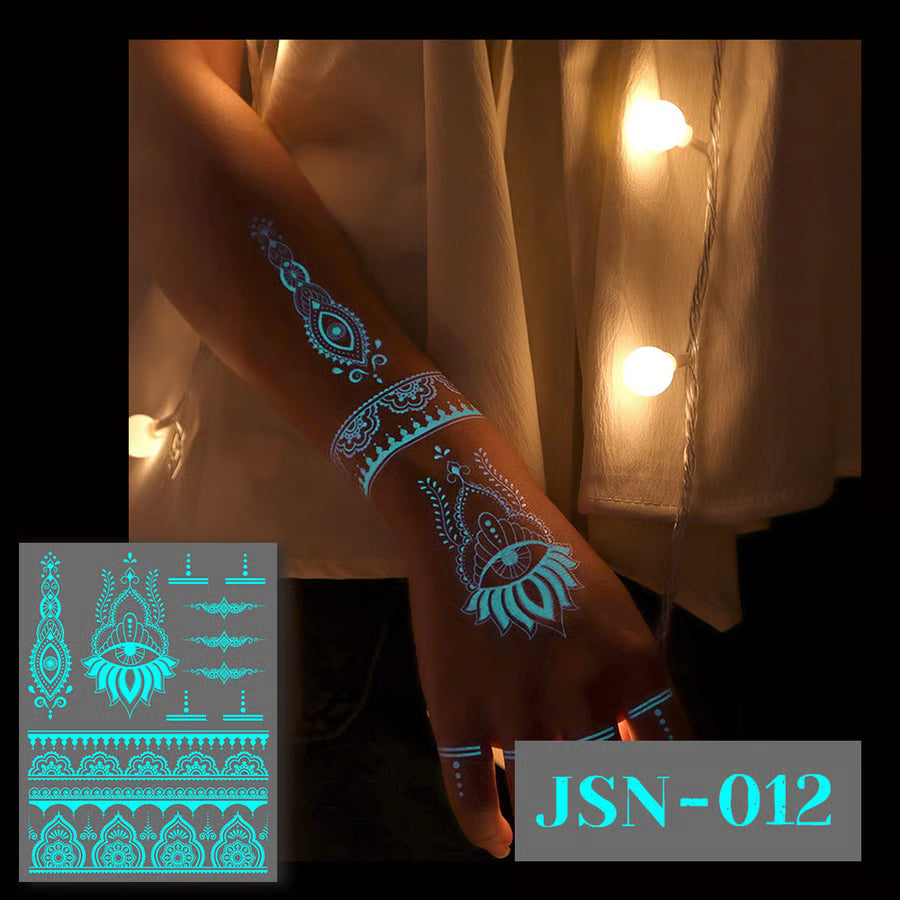 NeonFlutter – Luminous Butterfly Temporary Tattoo Stickers