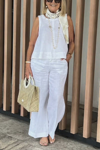 AirLuxe – Sleeveless Cotton Linen Set for All-Day Comfort