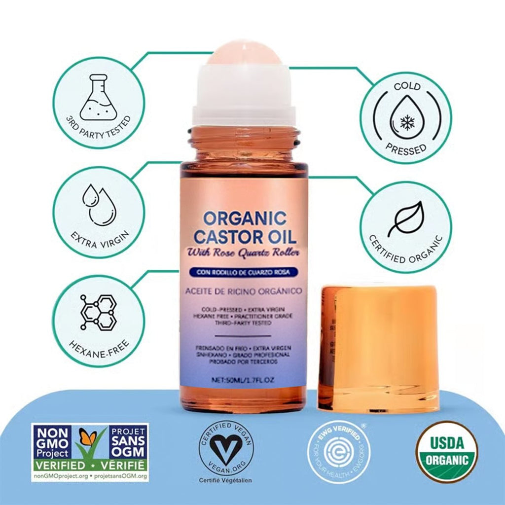 RoseCalm - Organic Castor Oil with Rose Quartz Touch