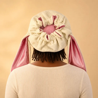 BunnyBonnet – Satin-Lined Sherpa Hair Protection Hood