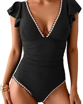 BellaRuffle – V-Neck One-Piece Swimsuit