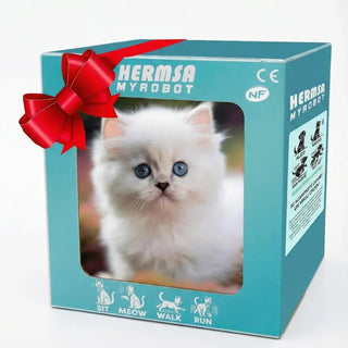 🔥Interactive Robot Kitten🎁, Realistic PlushHoliday HaulRobotic Cat Toy That Walks, Wags Tail & MakesSounds