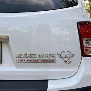 HonorRide – Retired Nurse Tribute Metal Car Emblem