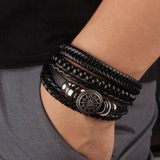 VikingCompass – Norse Leather Guidance Bracelet